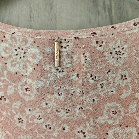 MISA Los Angeles Suri Tiered Skirt Floral Pattern Mini Dress In Peony Size XS - Picture 16 of 16